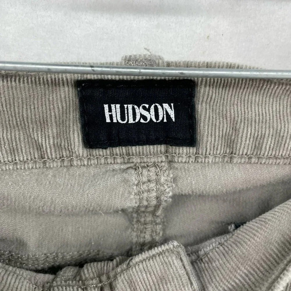 Hudson Pants Womens Sz 26 Taupe Gray Skinny Stretch Zip Mid Rise Pocket Corduroy - Picture 12 of 13